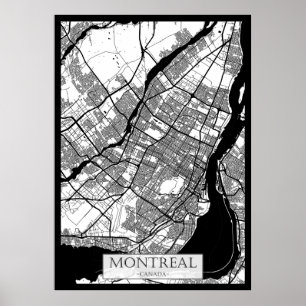 Montreal Quebec Canada City Map Poster