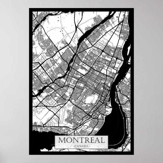 Montreal Quebec Canada City Map Poster (Front)