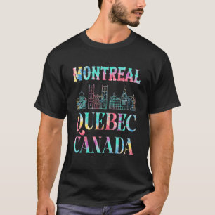 Montreal Quebec Canada City Skyline Map Tie Dye T-Shirt
