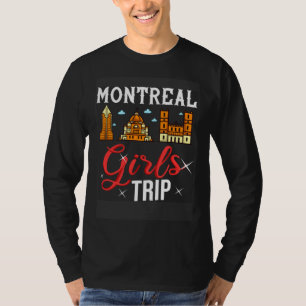 Montreal Quebec Canada City Trip Skyline Map Trave T-Shirt