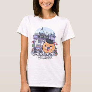 Montreal Quebec Canada Cute Watercolor Skyline T-Shirt