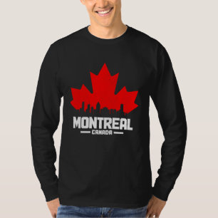 Montreal Quebec Canada Maple Leaf Canadian Flag Sk T-Shirt