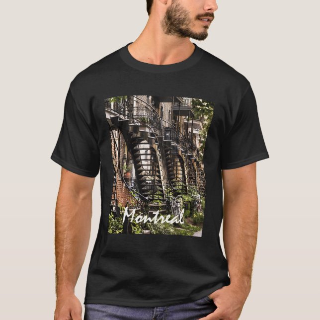 Montreal Quebec Canada Stairs Photo T-Shirt (Front)