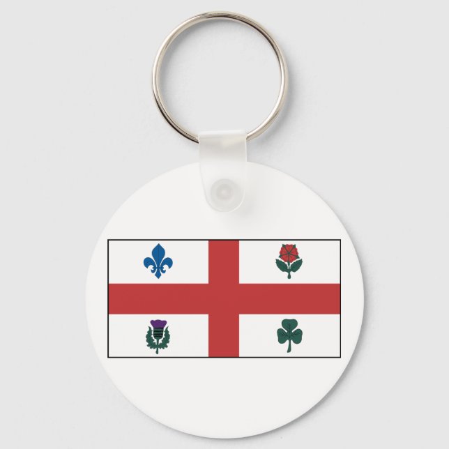 Montreal Quebec Flag Keychain (Front)