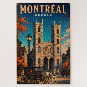 ⛪ Montreal Quebec Travel Retro 🇨🇦 Jigsaw Puzzle