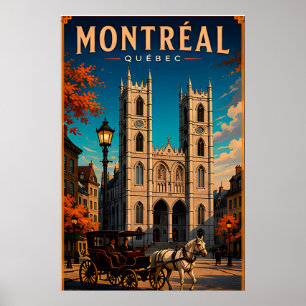 ⛪ Montreal Quebec Travel Retro 🇨🇦 Poster