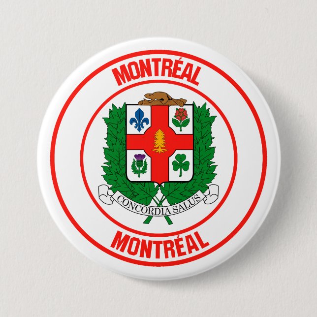 Montreal Round Emblem 3 Inch Round Button (Front)