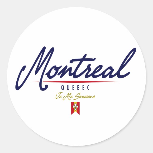 Montreal Script Classic Round Sticker (Front)