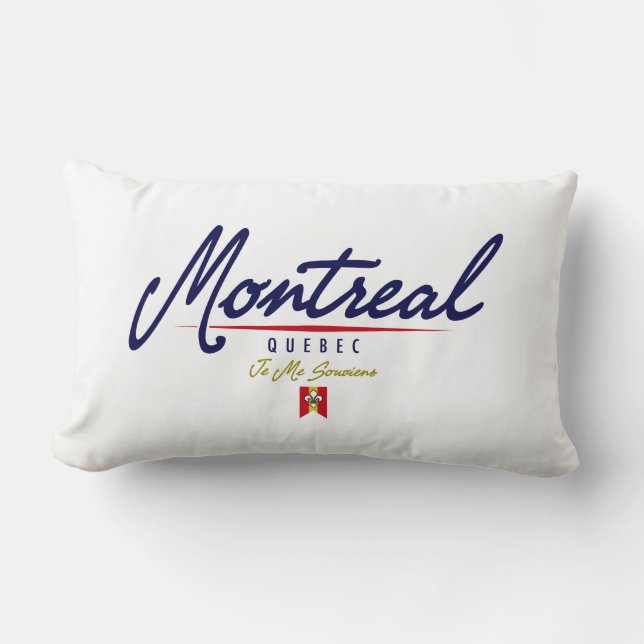 Montreal Script Lumbar Pillow (Front)