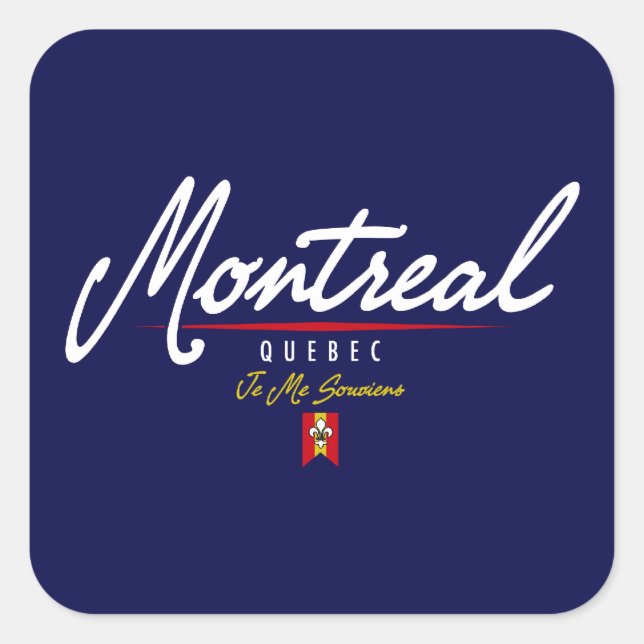Montreal Script Square Sticker (Front)