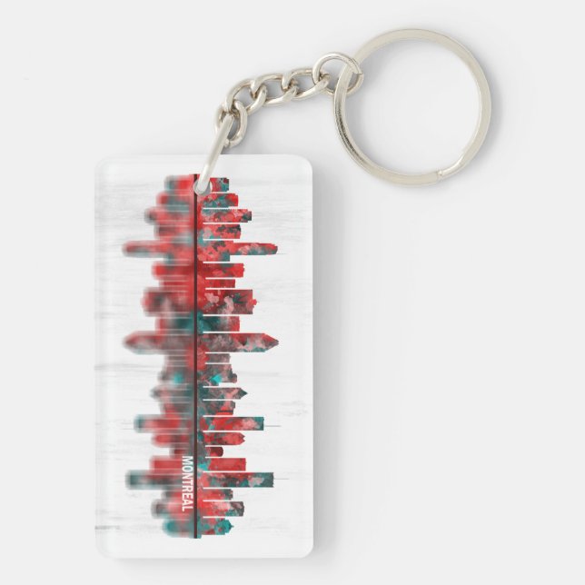 Montreal Skyline Keychain (Back)