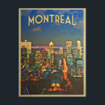Montreal Skyline Postcard<br><div class="desc">Montreal,  Quebec Canada evening skyline makes for a wonderful cityscape in this vintage style image.</div>