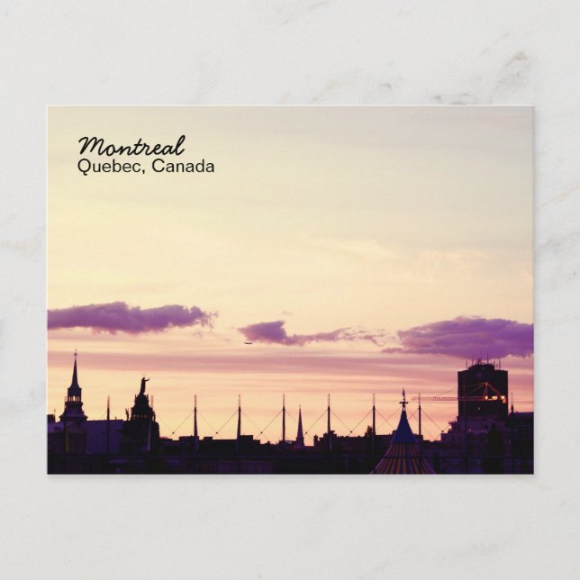 Montreal skyline sunset Postcard (Front)