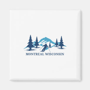Montreal Wisconsin Ski Resort Skiing Skier Magnet