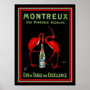 Montreaux French Art Deco Mineral Water Ad 12 x16 Poster