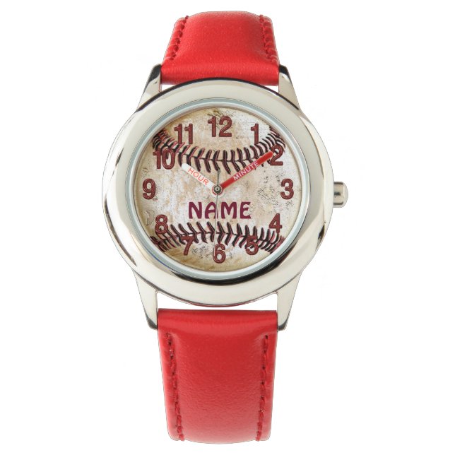 Montres de baseball personnalisées pour garçons (devant)