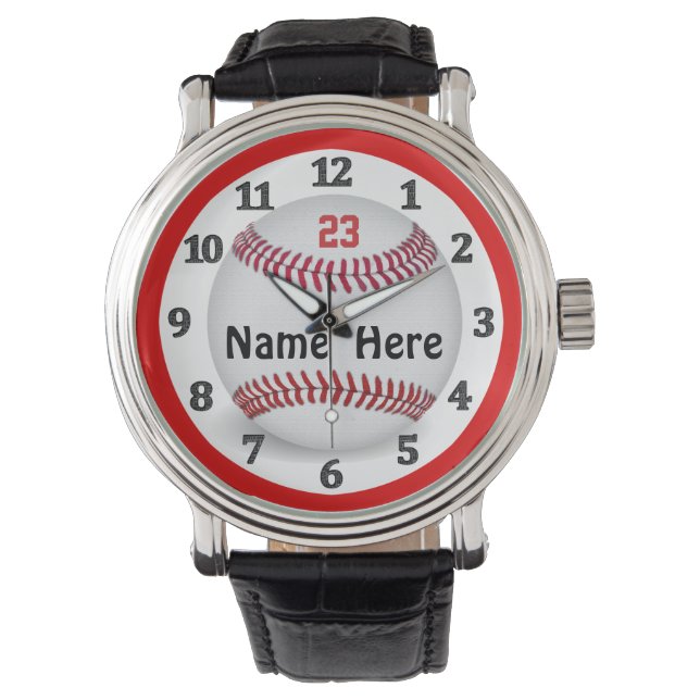 Montres de baseball personnalisées pour hommes et  (devant)