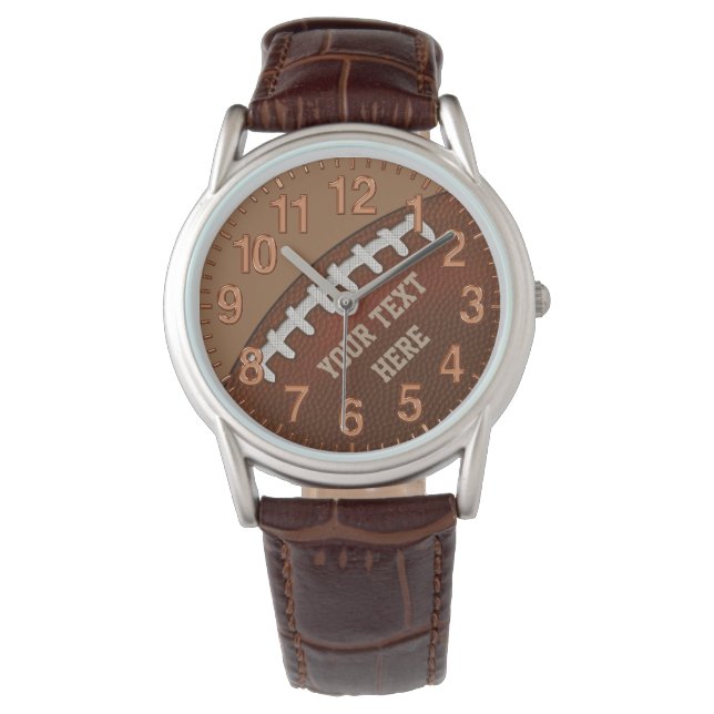 Montres de football en cuir personnalisées (devant)