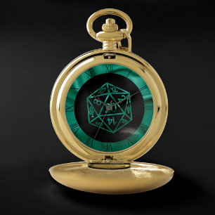 Montres De Poche Dés RPG   Emerald Imaginaire Tabletop Retro Gamer