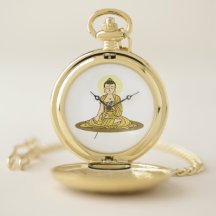 Golden Serenity Bouddha Pocket Watch