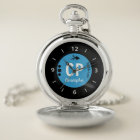 Nom du monogramme bleu et noir avec flèche et poin