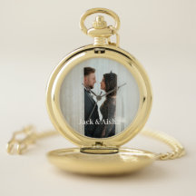 Photo personnalisée et nom Couple Pocket Watch