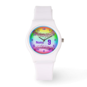 Montres du base-ball avec VOTRE NOMBRE et NOM du