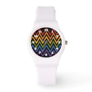 Montres Motif Rainbow Chevron