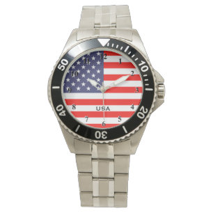 Montres patriotiques avec plaque de cadran drapeau