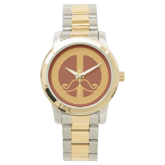 Montres personnalisées Peace Stache (devant)