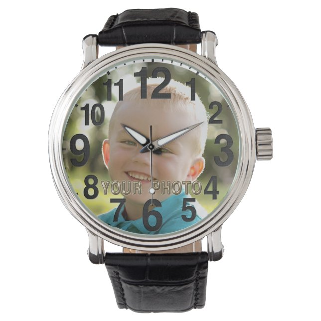 Montres photos personnalisées pour hommes, femmes, (devant)