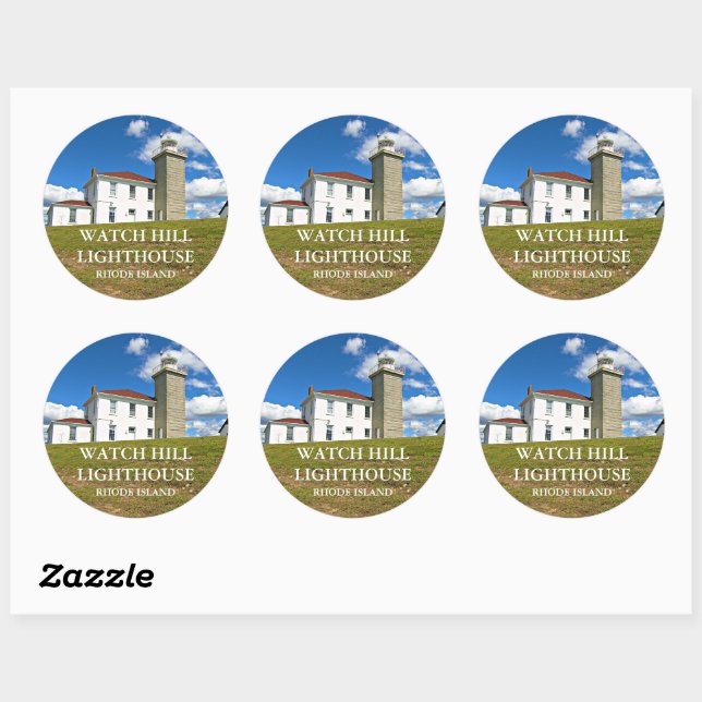 Montrez le phare de Hill, Stickers de Rhode Island (Feuille)