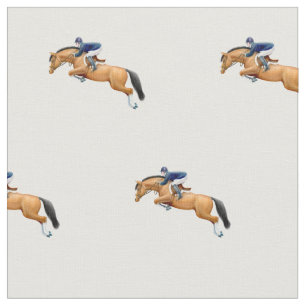 Montrez le tissu sautant de cavalier de cheval