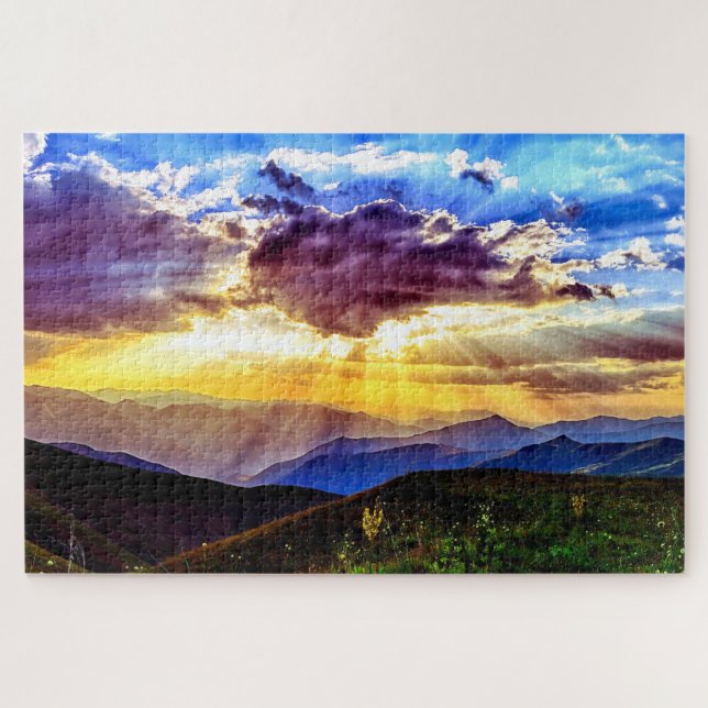 Monts photo pittoresques Puzzle de prairie (Horizontal)