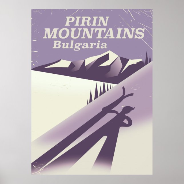 Monts Pirin Bulgarie poster ski (Devant)