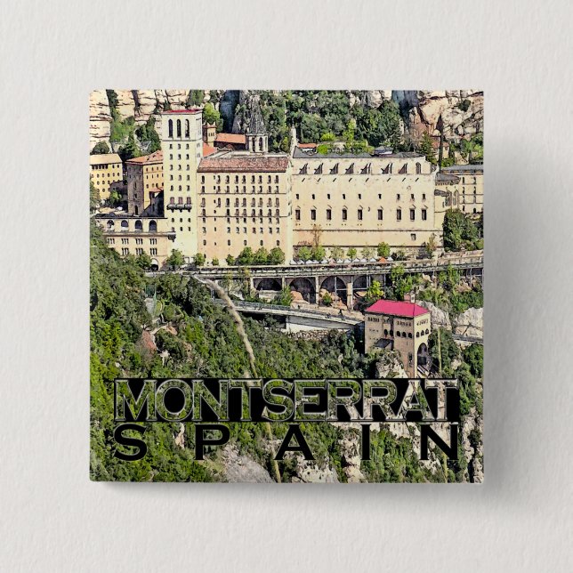 Montserrat 2 Inch Square Button (Front)