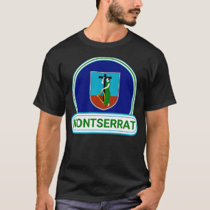 Montserrat Country Badge Montserrat Flag T-Shirt