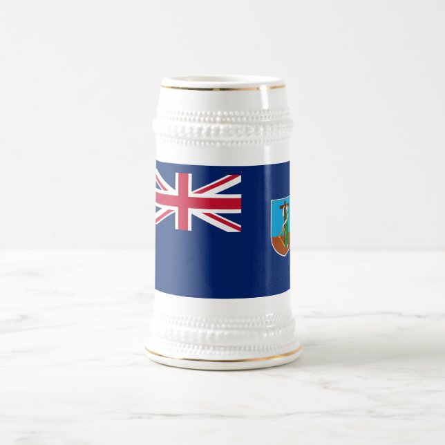 Montserrat Flag Beer Stein (Center)