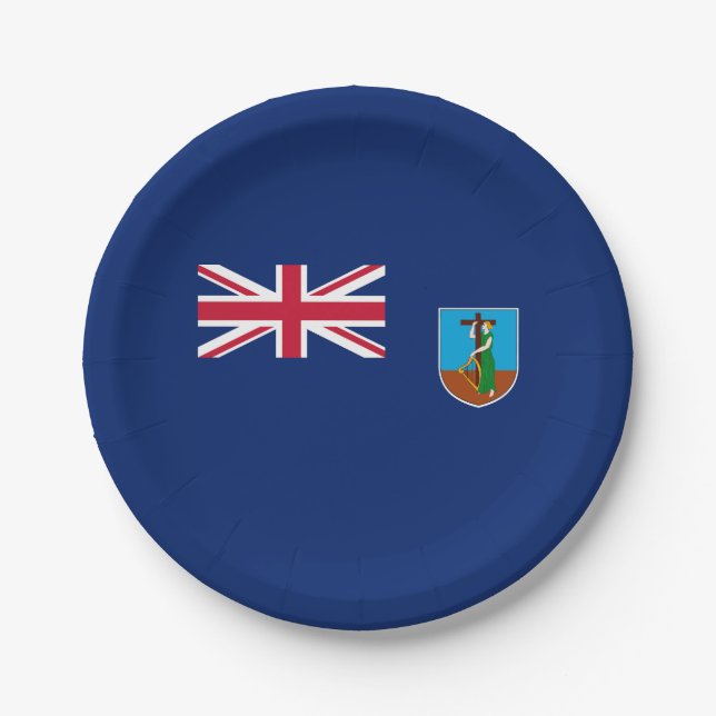 Montserrat Flag Paper Plate (Front)