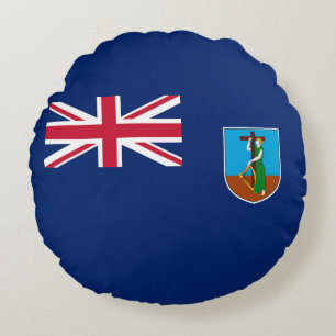 Montserrat Flag Round Pillow
