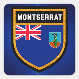 Montserrat Flag Square Sticker