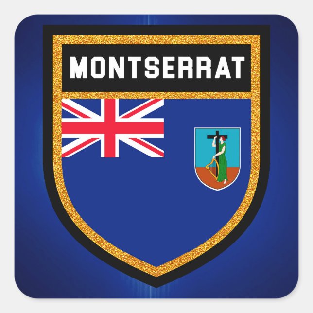 Montserrat Flag Square Sticker (Front)