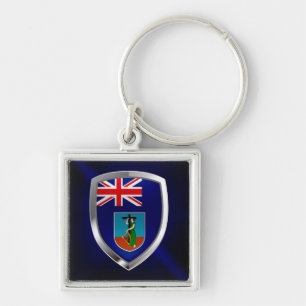 Montserrat  Metallic Emblem Keychain