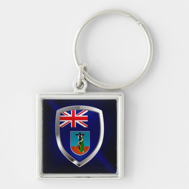 Montserrat  Metallic Emblem Keychain (Front)