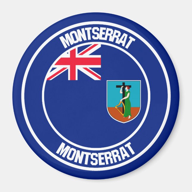 Montserrat Round Emblem Magnet (Front)