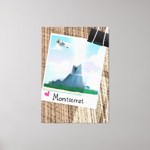 Montserrat Volcano vacation poster. Canvas Print