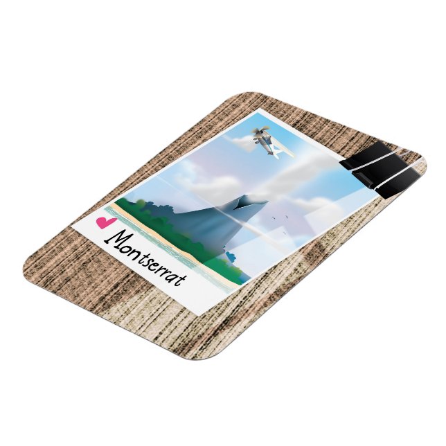 Montserrat Volcano vacation poster. Magnet (Left Side)