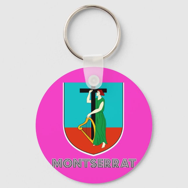 Montserratian Emblem Keychain (Front)
