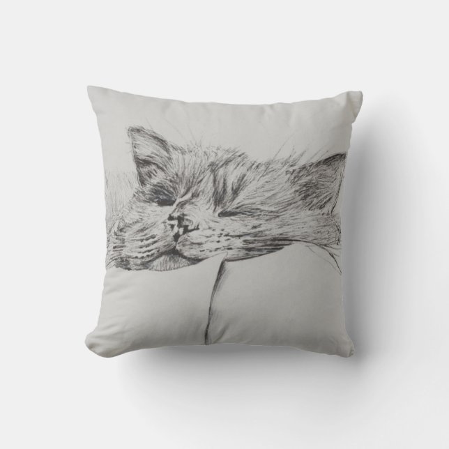Monty sleepy boy throw pillow (Front)