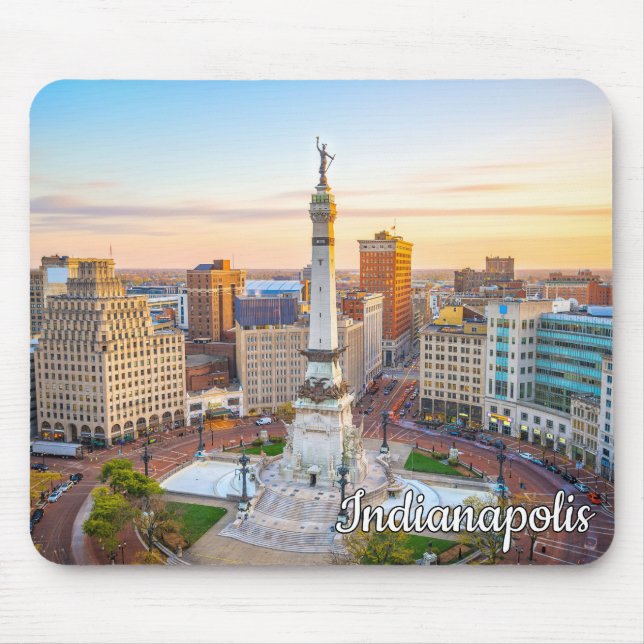 Monument Circle, Indianapolis, Indiana, USA Mouse Pad (Front)